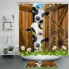 Wood Door Daisy Flowers Shower Curtain - Farmhouse Decor With Rustic Touch For Bathroom