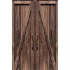 Wood Door Print Shower CurtainWaterproof Fabric Bath for RV Camper