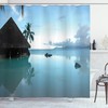 Wooden House Nature Print Shower Curtain for a Cozy Bathroom
