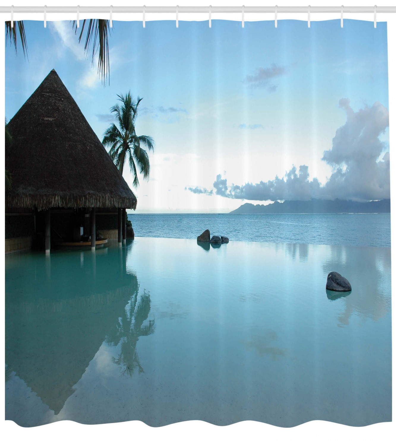 Wooden House Nature Print Shower Curtain for a Cozy Bathroom