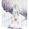 Wooden Lantern and Snowflake Winter Shower Curtain 