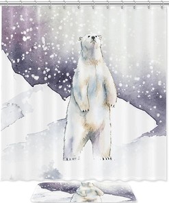 Wooden Lantern and Snowflake Winter Shower Curtain 