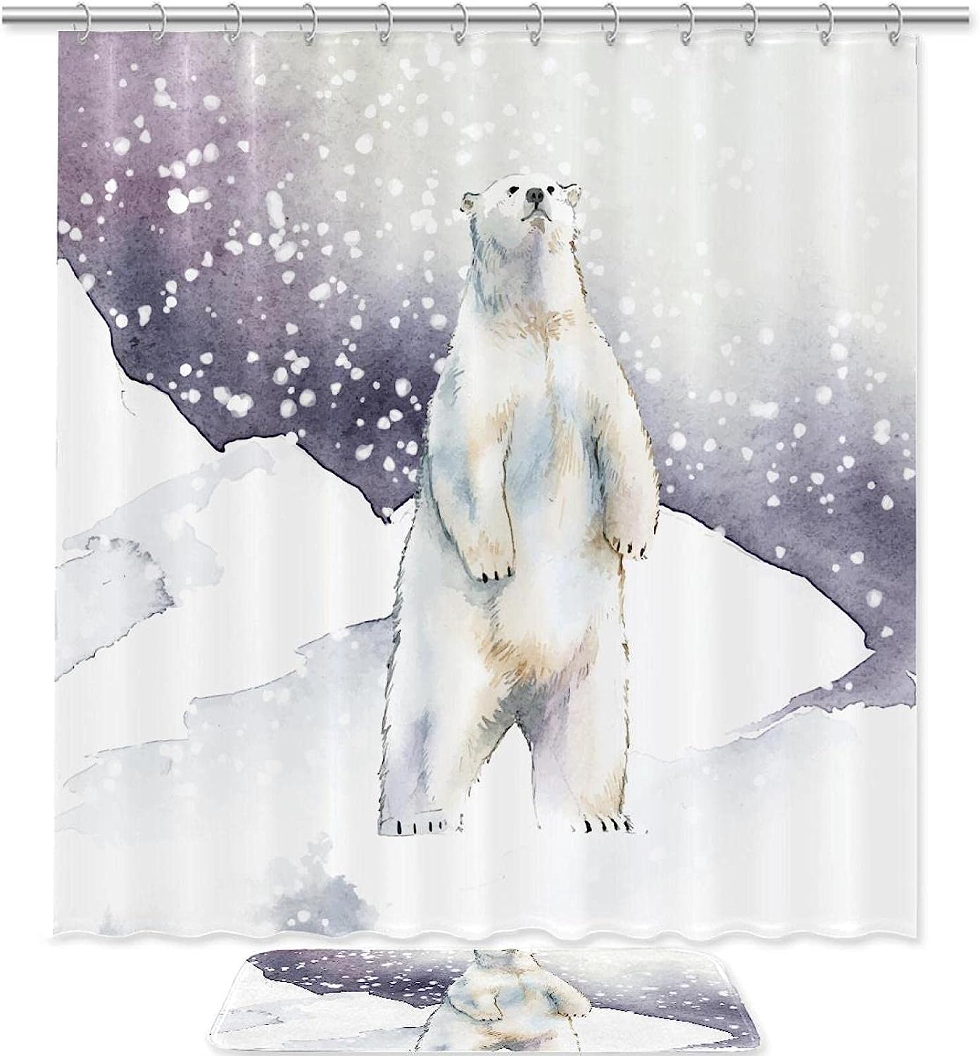 Wooden Lantern and Snowflake Winter Shower Curtain