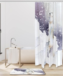 Wooden Lantern and Snowflake Winter Shower Curtain