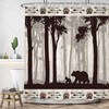 Woodland Animal Shower Curtain Rustic Cabin Bear Lodge Bathroom Set