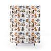 Woodland Animals Print Shower CurtainForest Creatures Kids Bathroom Decor
