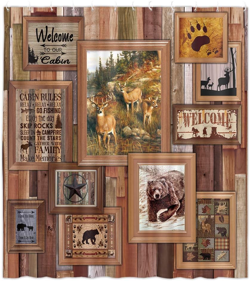 Woodland Cabin Shower Curtain For A Cozy Bathroom Decor, Rustic Bathroom Accessories - Image 2