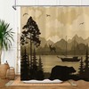Woodland Camo Hunting Rustic Cabin Shower Curtain for Bathroom