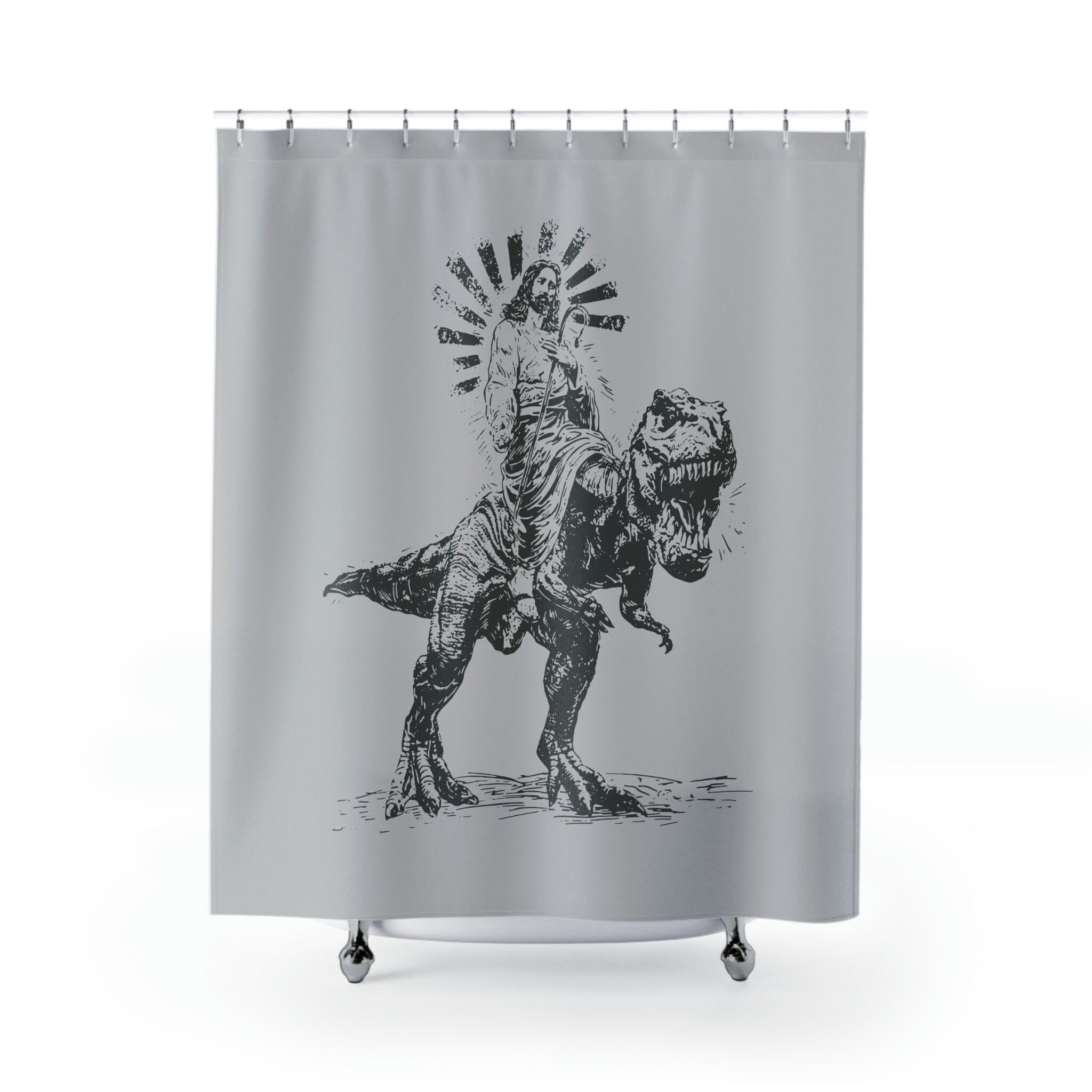 Word of God Sunflower Blue Print Shower Curtain - Church Christian House Floral Bright Show Your Faith