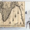 World Map Of Southern Part Norway Vikings Shower Curtain, Cream Grey Cloth Fabric Decor