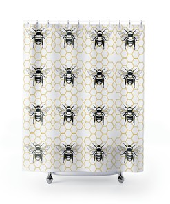 Wu Tang Killa Bee Shower Curtain Black And Yellow Design