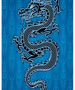 Year of the Dragon Japanese Dragon Shower Curtain for Bathroom Decor