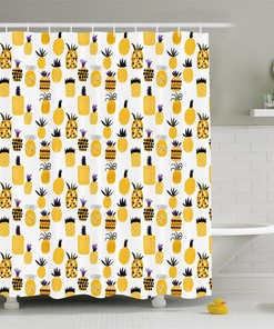 Yellow Abstract Art Fabric Bathroom Decors Available Shower Curtain for Geometric Decor 