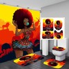 Yellow African American Woman Shower Curtain With Black Girl Bathroom Decor