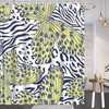 Yellow And Blue Butterfly Shower Curtain For Artistic Bathroom.