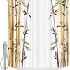 Yellow Arrow Bamboo Plant Art Shower Curtain, Stylish And Colorful Fabric Bathroom Curtain 