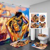 Yellow Black Girl Bathroom Decor Shower Curtain Set
