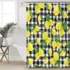Yellow Buffalo Plaid Lemon Shower Curtain, Summer Bathroom Decor
