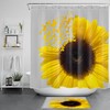 Yellow Butterfly and Sunflower Print Shower Curtain for Modern Abstract Bathroom Decor