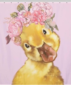 Yellow Duck Fabric Cloth Shower Curtain For Beautiful Bathroom Decor