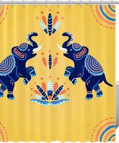 Yellow Elephant Shower Curtain for a Bright and Sunny Design