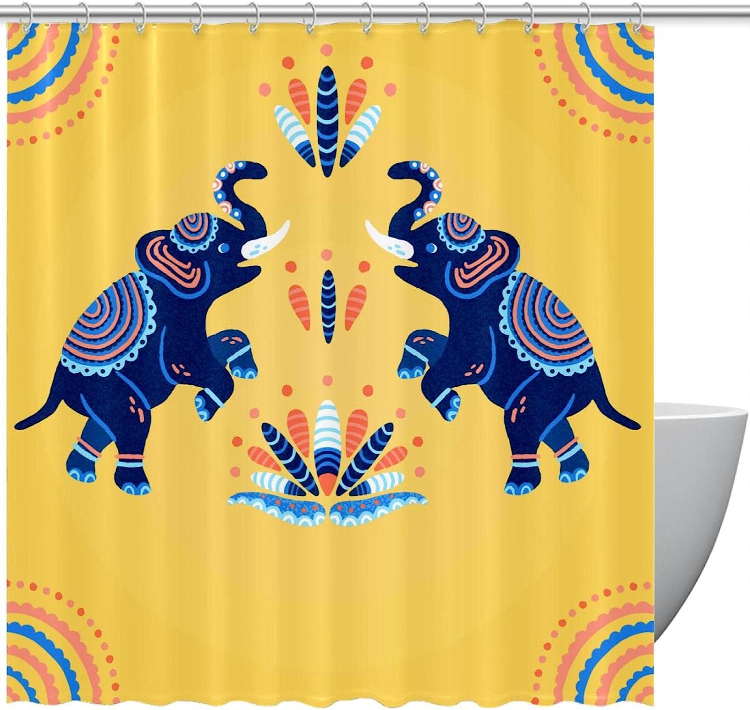 Yellow Elephant Shower Curtain for a Bright and Sunny Design