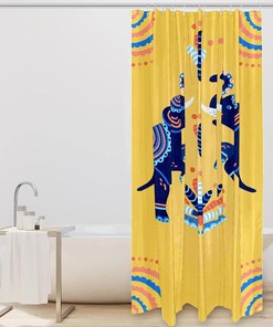 Yellow Elephant Shower Curtain for a Bright and Sunny Design