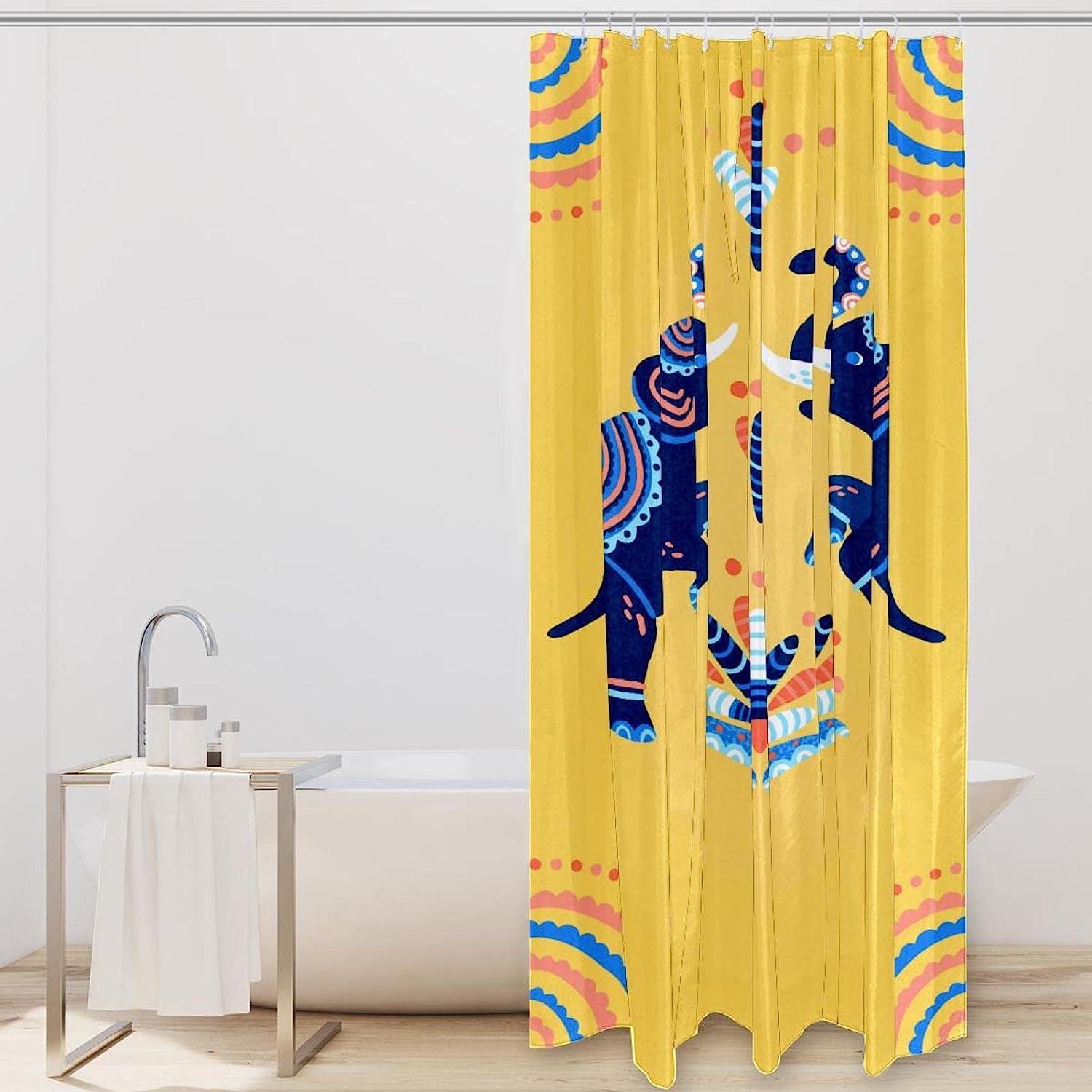 Yellow Elephant Shower Curtain for a Bright and Sunny Design