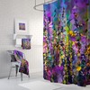 Yellow Geometric Mosaic Lilac Abstract Purple Shower Curtain Art for Luxury Bathroom Decor