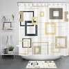 Yellow Geometric Pattern Print Shower Curtain for Modern Creative Bathroom Decor