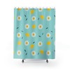 Yellow Lemon Prints Shower Curtain for Cheerful Bathroom Design