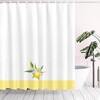 Yellow Lemon Summer Fruits Shower Curtain, White Background Waterproof Fabric Bathroom Decor
