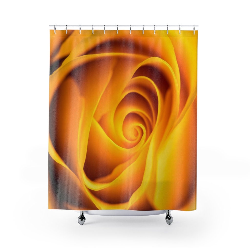 Yellow Rose Flower Shower Curtain for a Cheerful Atmosphere