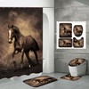 Yellow Sand Print 3D Horse Shower Curtain Bathroom For A Rustic Bathroom