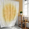 Yellow Starburst Mandala Shower Curtain with Sunny Starburst Pattern for Vibrant Bathroom Decor 