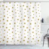 Yellow Stars Pattern Print Birthday Shower Curtain For Bathroom - Waterproof Fabric