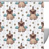 Yellow Stars Pug Dog Unicorn Shower Curtain, Quirky Animal Bathroom Accessory