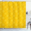 Yellow Sun Solar Hand Drawn Pattern With Little Spiral Spots Like Hot Summer Day Shower Curtain