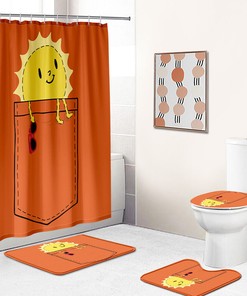 Yellow Sun Water-Repellent Shower Curtain