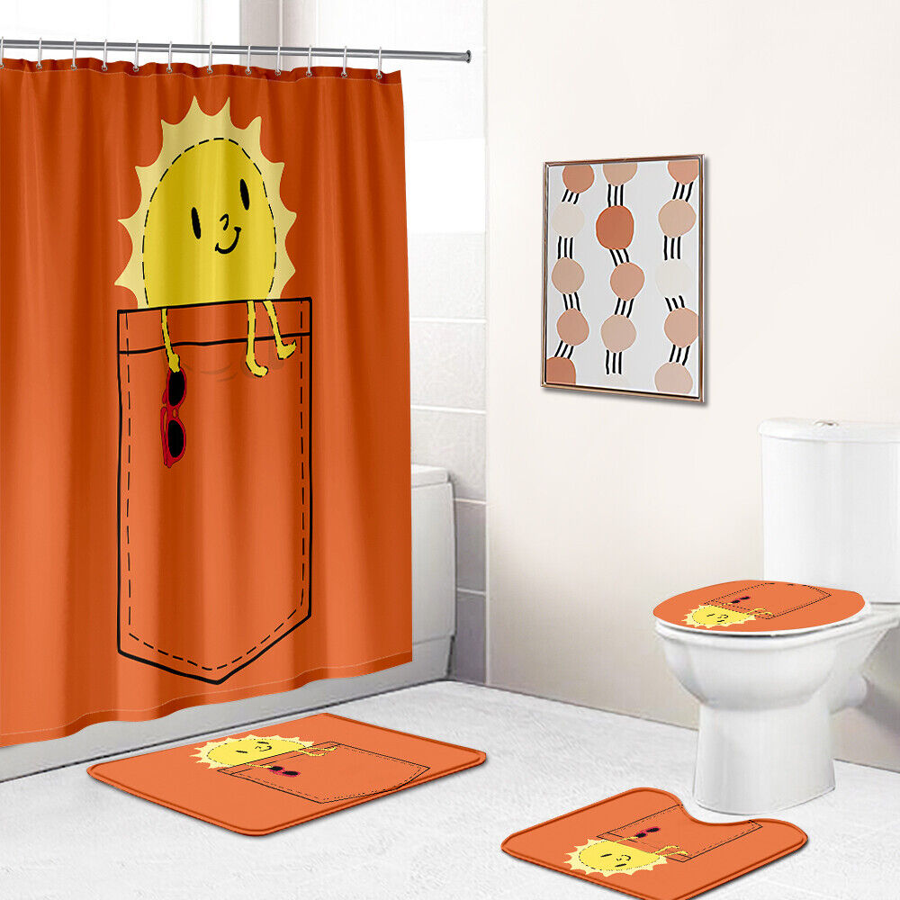 Yellow Sun Water-Repellent Shower Curtain