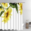 Yellow Sunflower Farm Countryside Shower Curtain, Rustic Floral Art For Farmhouse Bathroom Decor 