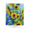 Yellow Sunflower Shower Curtain, Floral Bathroom Decor for Spring