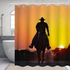 Yellow Sunset Horse Shower Curtain - Beautiful Rustic Bathroom Decor with Western Accents