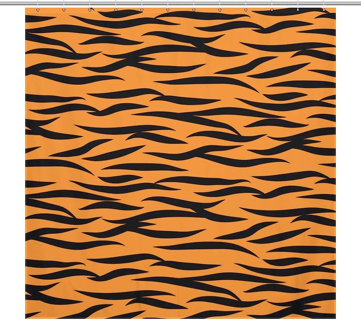 Yellow Tiger Stripes Waterproof Shower Curtain In Black, Perfect For Adding A Pop Of Color To Your Bathroom