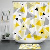 Yellow and Black Geometric Pattern Shower Curtain with Bold Design for Modern Bathroom 