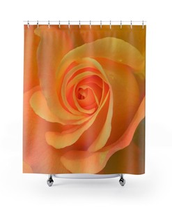 Yellow and Orange Floral Print Shower Curtain to Bring Warmth