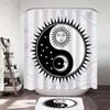 Yin And Yang Sun And Moon Shower Curtain In Black And White, Perfect For Any Spiritual Decor