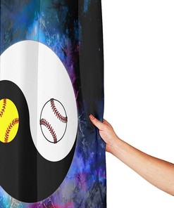 Yin Yang Basketball Softball Shower Curtain for Sports Lovers
