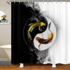 Yin Yang Pattern Koi Bathtub Shower Curtain for Kids, Adults, and Nature-Lovers Bathroom Decor 