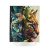 Yin Yang-Themed Wildcats Bathroom Decor with Beautiful Tigers Shower Curtain for Cat Lovers 